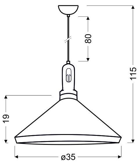 ROBINSON LAMPA WISZĄCA 35 1X60W E27 BIAŁY / WNĘTRZE ŻÓŁTE - obrazek 3