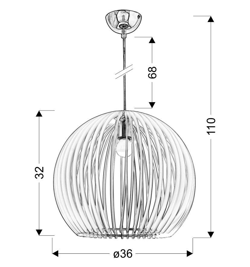 HAGA LAMPA WISZĄCA 1X60W E27 36X36X110 NIEBIESKI - obrazek 3