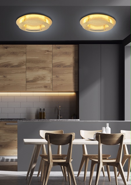 MERLE LAMPA SUFITOWA PLAFON 40 18W LED 3000K ZŁOTY - obrazek 3