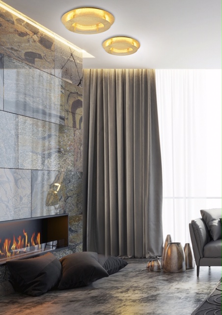 MERLE LAMPA SUFITOWA PLAFON 40 18W LED 3000K ZŁOTY - obrazek 4