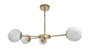 Mati lampa wisząca mosiądz 4x20w g9 klosz biały