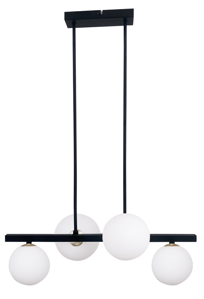Kama lampa wisząca czarny+złoty 4x28w g9 klosz biały - obrazek 4