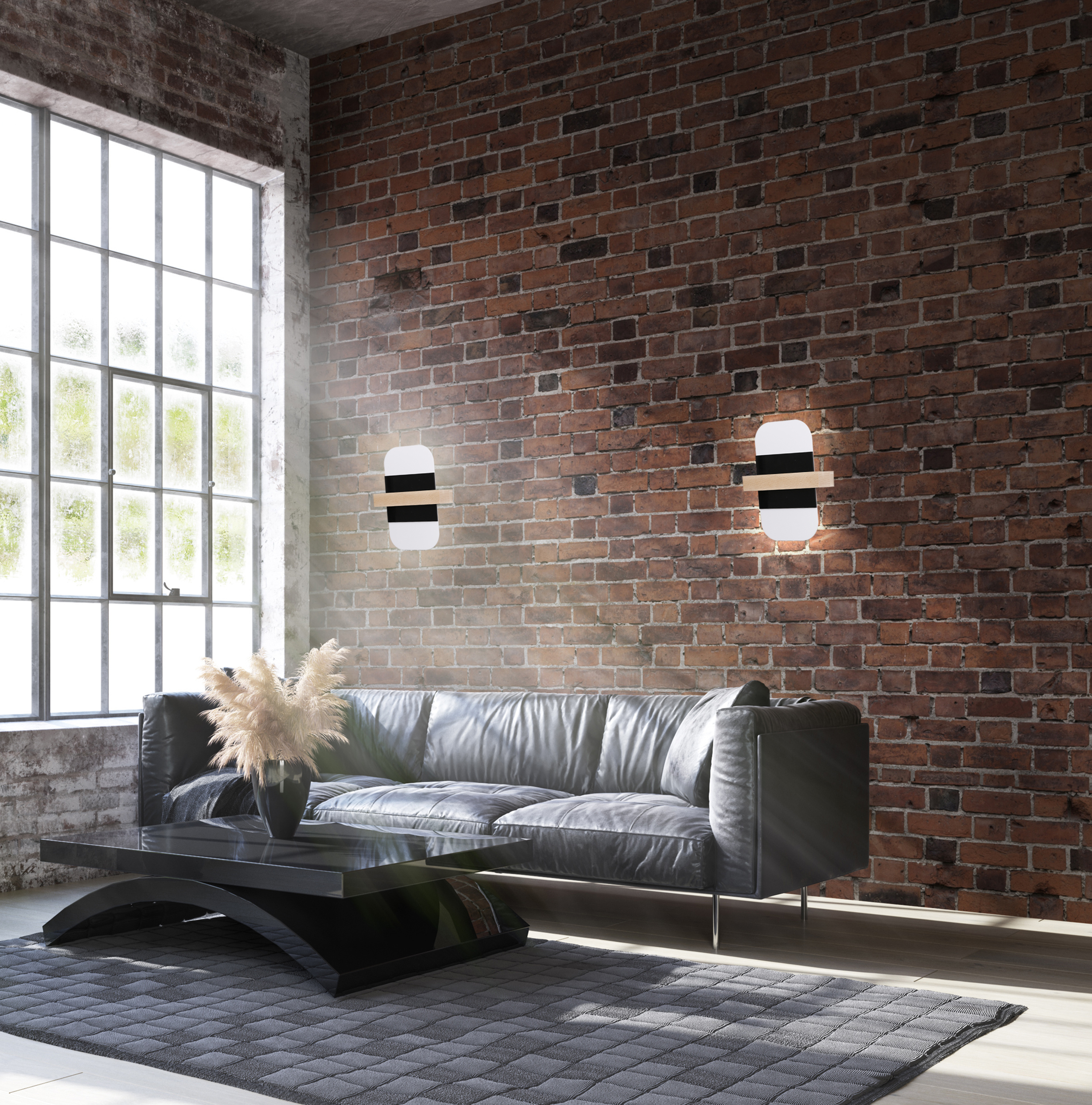 April lampa kinkiet drewniany 1x6 led 4000 klosz czarny+biały - obrazek 4