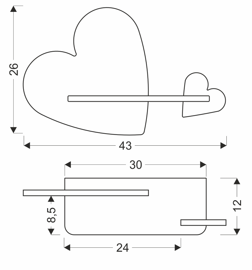 Heart lampa kinkiet 5w led 4000k iq kids różowy+biały - obrazek 6