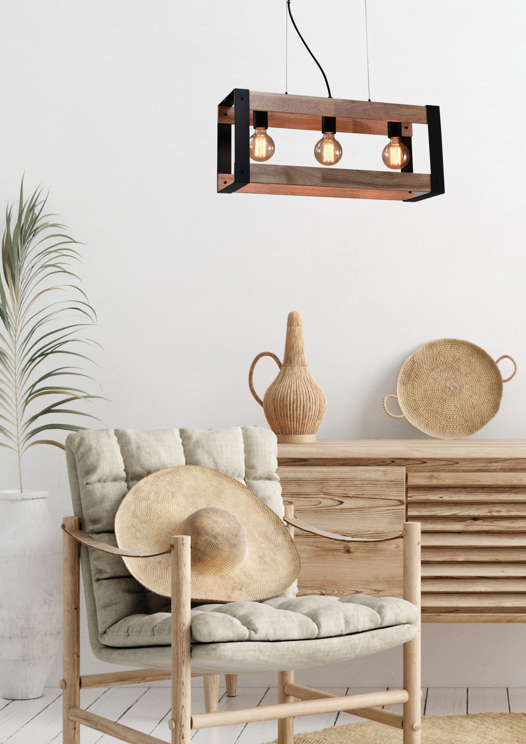 Varna lampa wisząca czarny 3x40w e27 klosz czarny - obrazek 3
