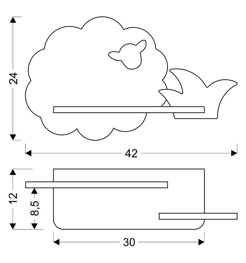 Sheep lampa kinkiet 5w led 4000k iq kids szary+zielony - obrazek 3