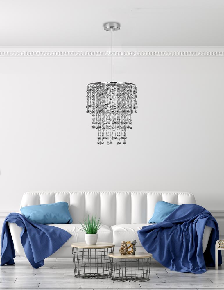 RONI LAMPA WISZĄCA 1X60W E27 ABAŻUR CHROMOWY - obrazek 11