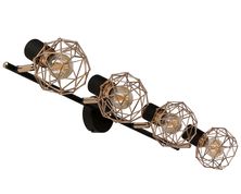 LAMPA ACROBAT LISTWA 4X40W E14 CZARNY KLOSZ ZŁOTY - obrazek 3