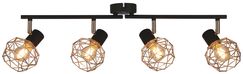 LAMPA ACROBAT LISTWA 4X40W E14 CZARNY KLOSZ ZŁOTY - obrazek 4