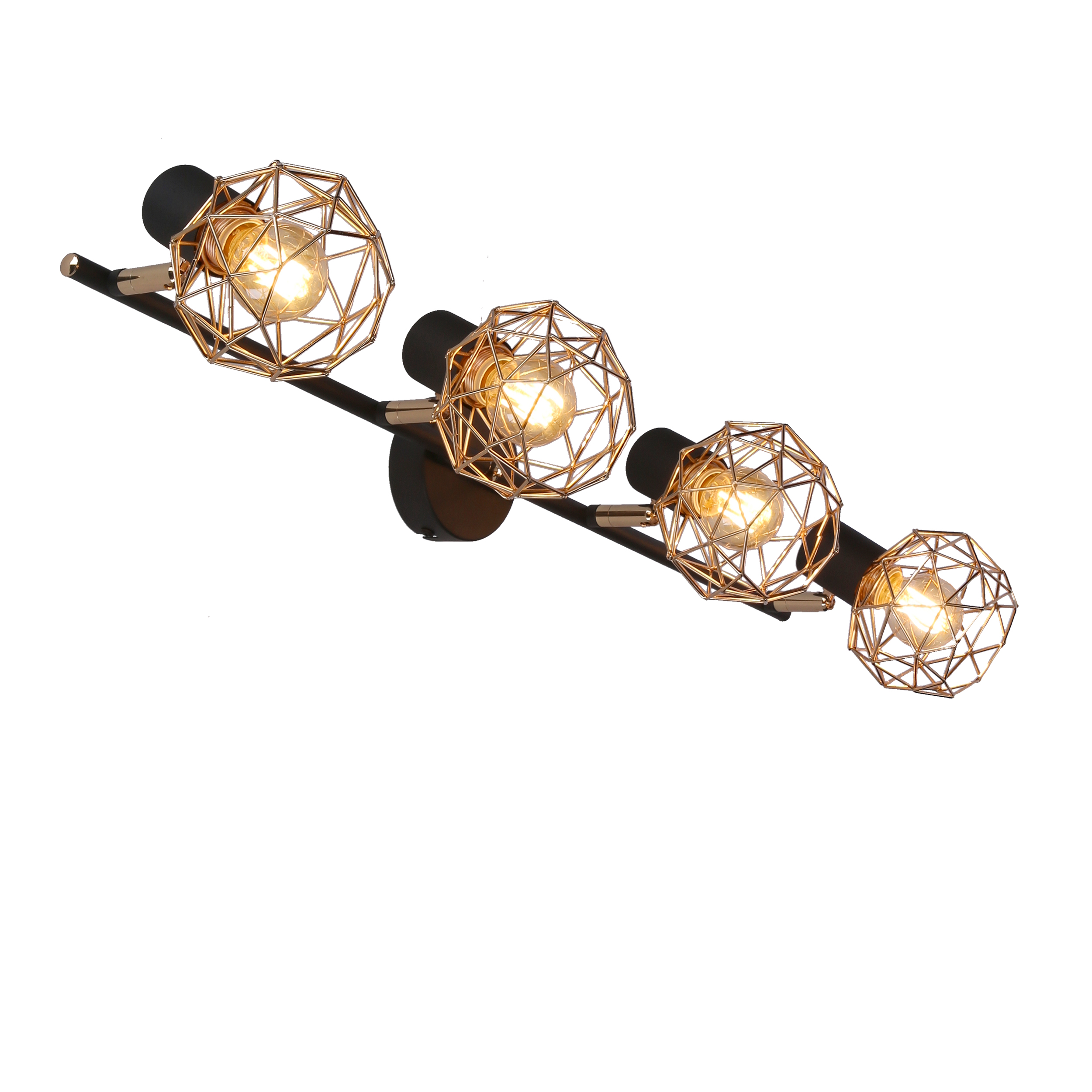 LAMPA ACROBAT LISTWA 4X40W E14 CZARNY KLOSZ ZŁOTY - obrazek 6