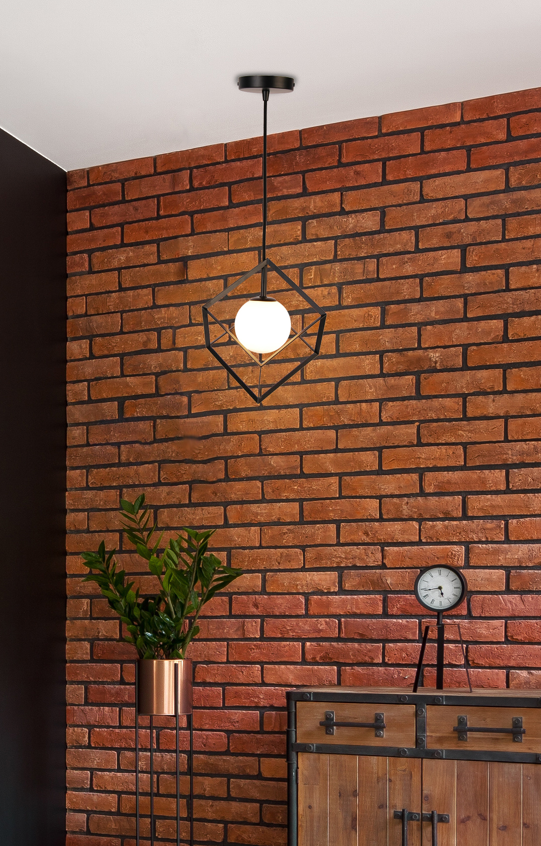 LAMPA WISZĄCA WEERT 1 CZARNY ZŁOTY 115x15x15 - obrazek 3