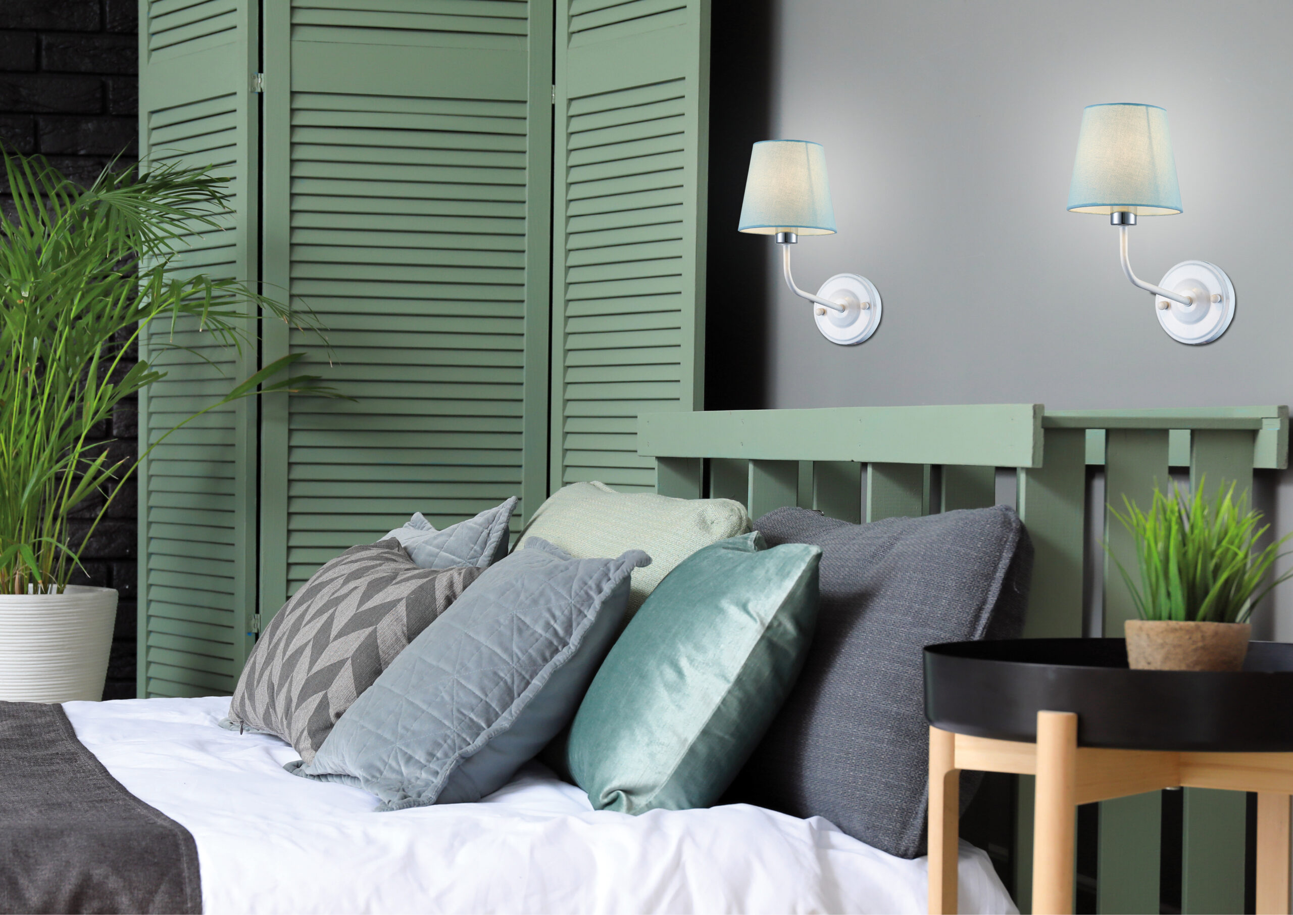 KINKIET YORK 1 BIAŁY NIEBIESKI - obrazek 3