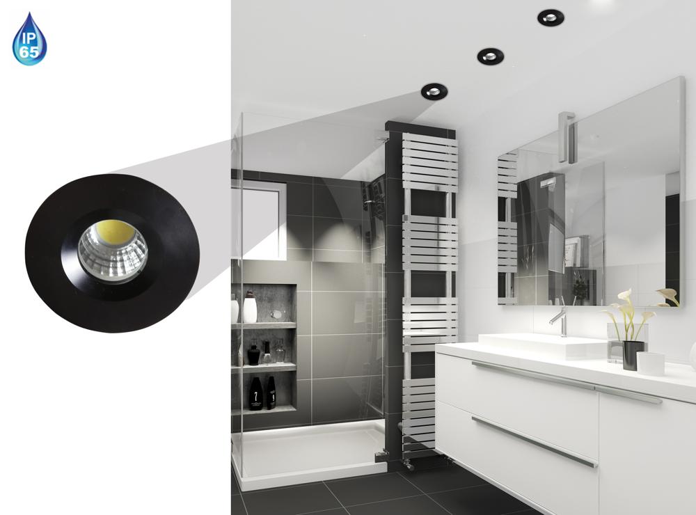 SH-14 BK 3W LED 230V CZARNY oczko sufitowe lampa sufitowa HERMETYCZNA IP65 odporna na wilgoć - obrazek 4