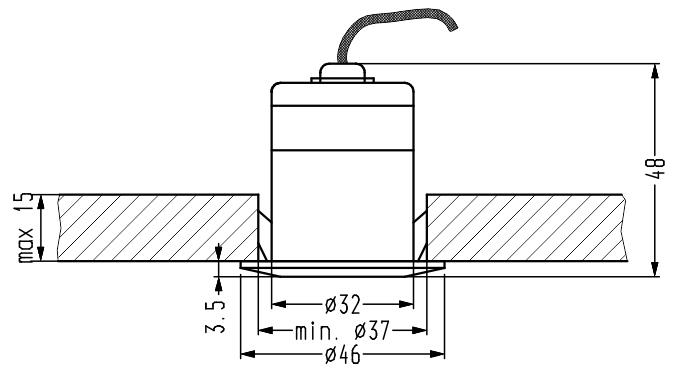 SH-14 BK 3W LED 230V CZARNY oczko sufitowe lampa sufitowa HERMETYCZNA IP65 odporna na wilgoć - obrazek 5