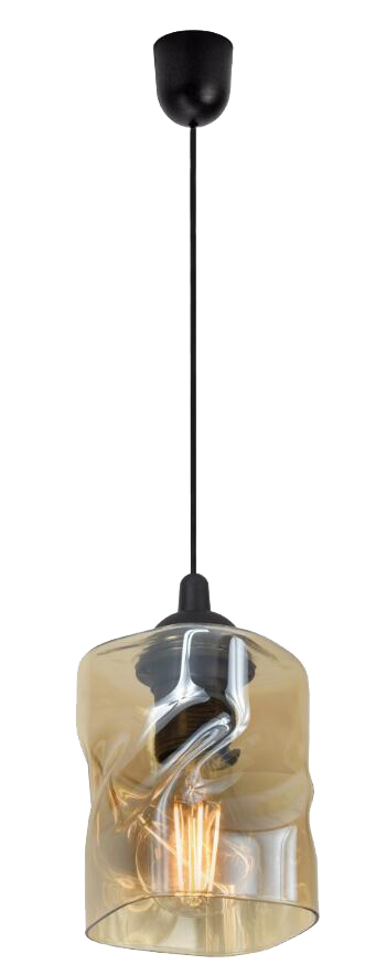 Felis lampa wisząca czarny 1x60w e27 klosz bursztynowy - obrazek 4