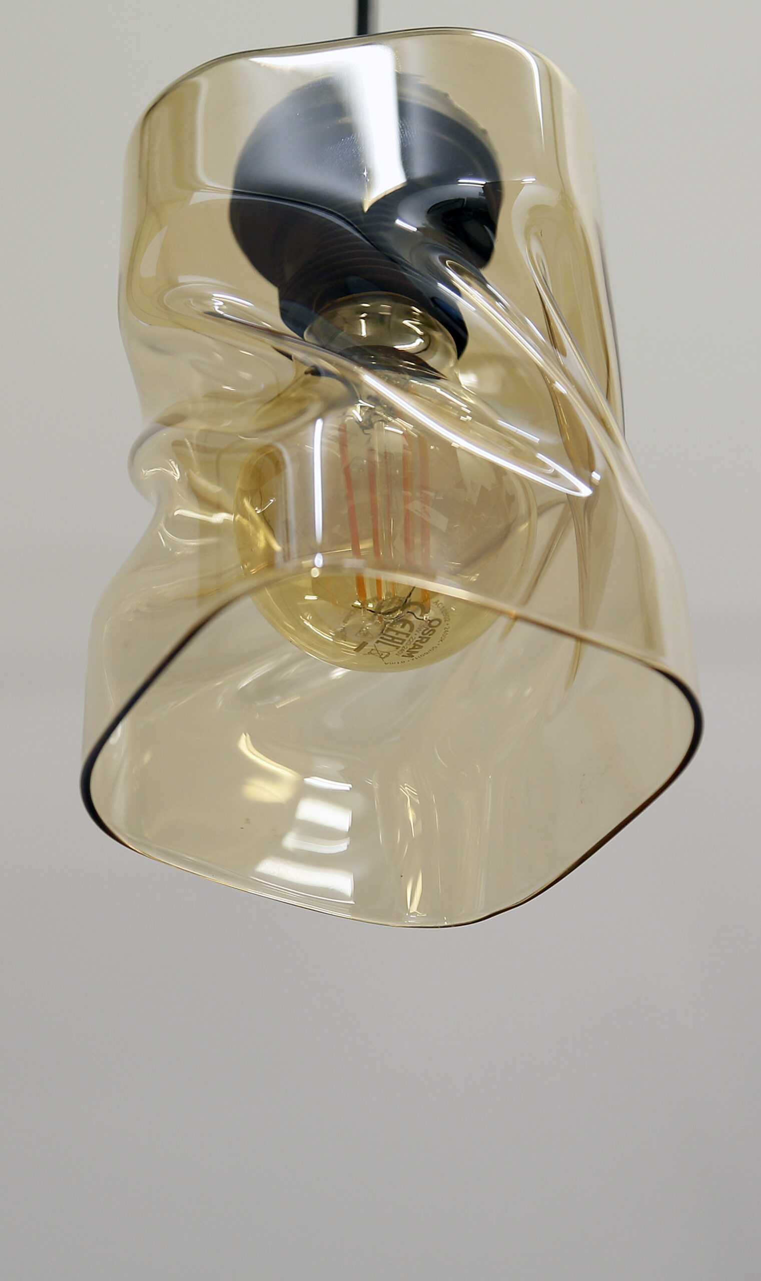Felis lampa wisząca czarny 1x60w e27 klosz bursztynowy - obrazek 5