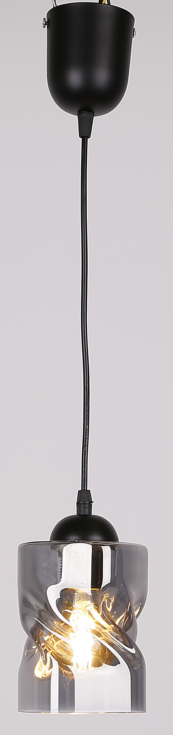 Felis lampa wisząca czarny 1x60w e27 klosz dymiony - obrazek 5