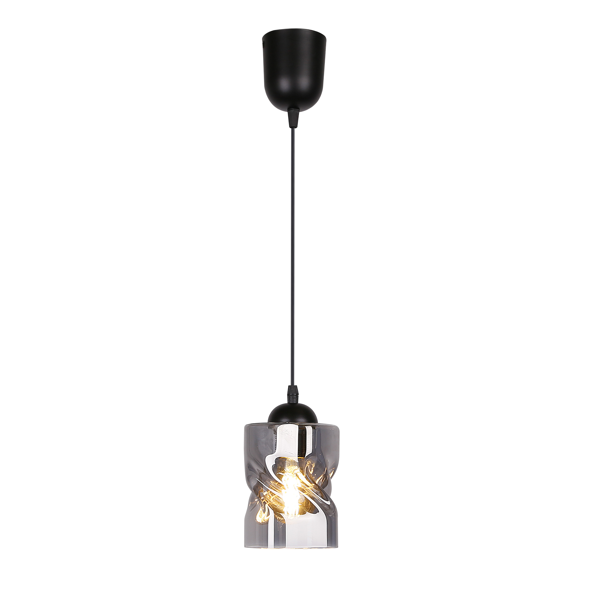 Felis lampa wisząca czarny 1x60w e27 klosz dymiony - obrazek 6