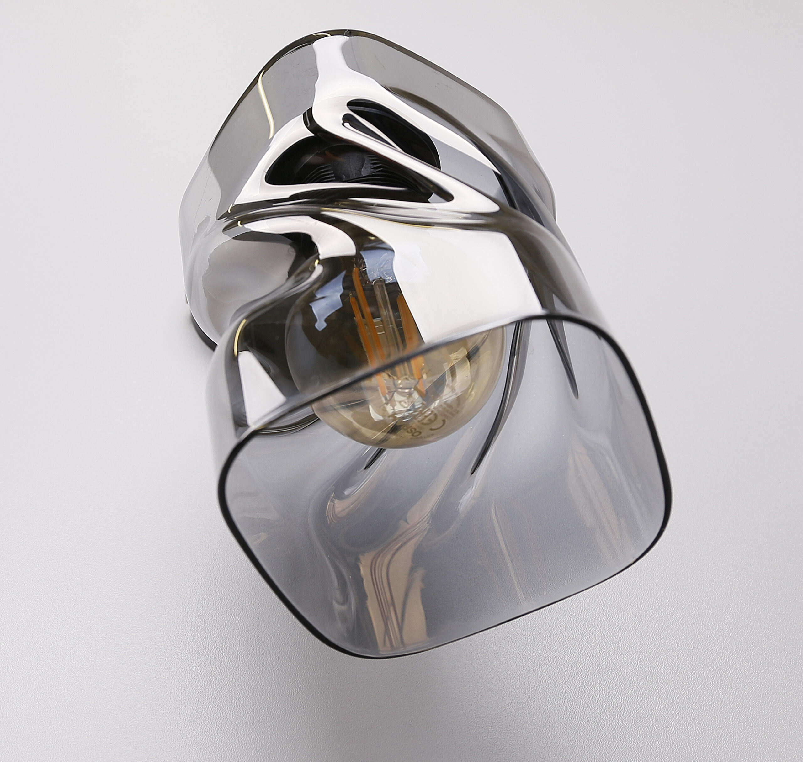 Felis lampa kinkiet czarny 1x60w e27 klosz dymiony - obrazek 3