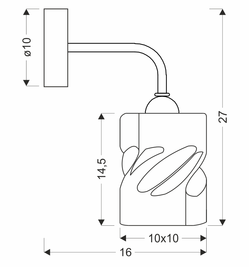 Felis lampa kinkiet czarny 1x60w e27 klosz dymiony - obrazek 10