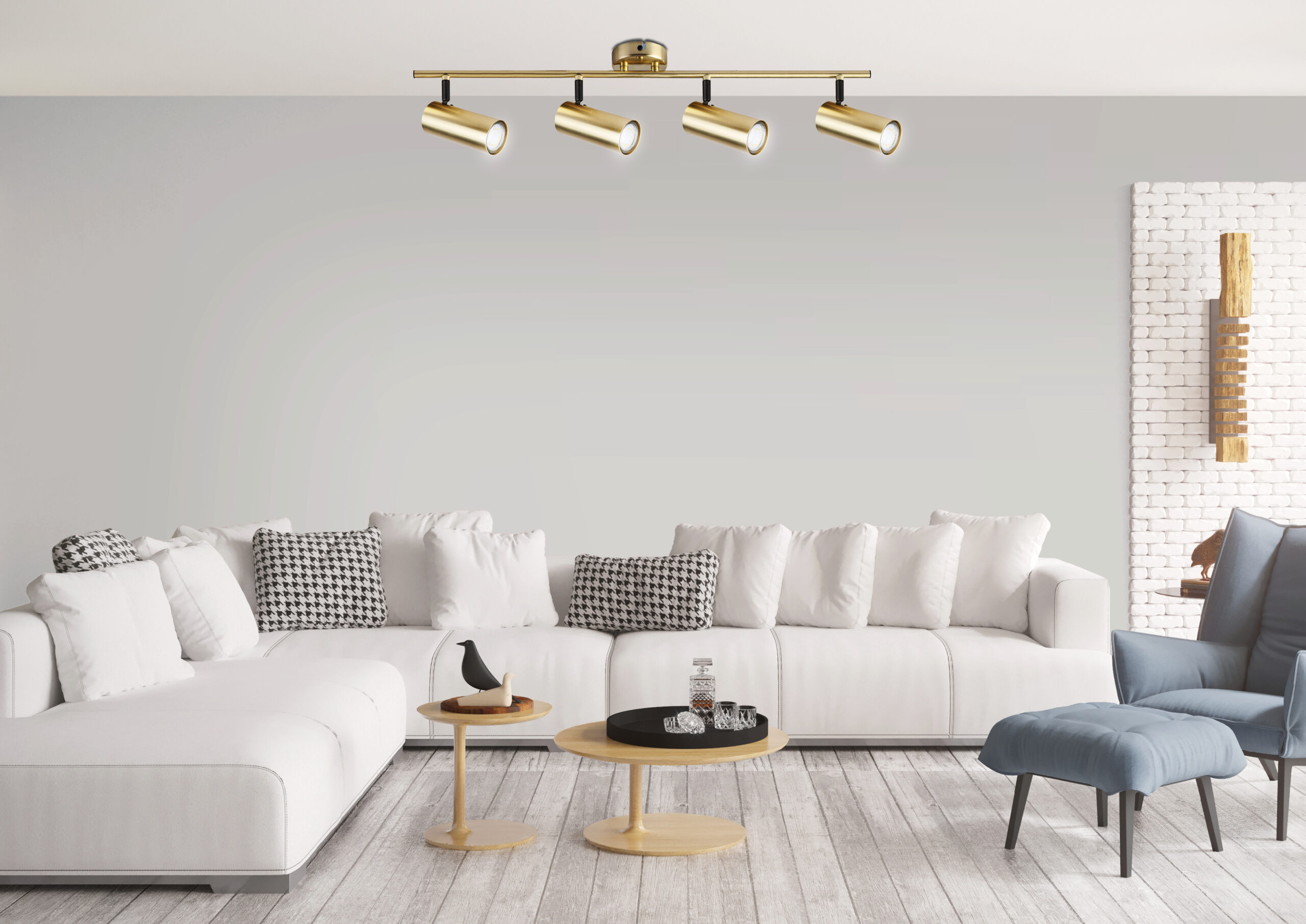 Colly lampa sufitowa mosiądz 4x15w gu10 klosz mosiądz - obrazek 5