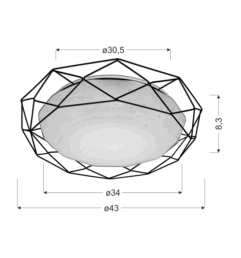 LAMPA PLAFON SVEN 43 24W LED 4000K CZARNY - obrazek 5