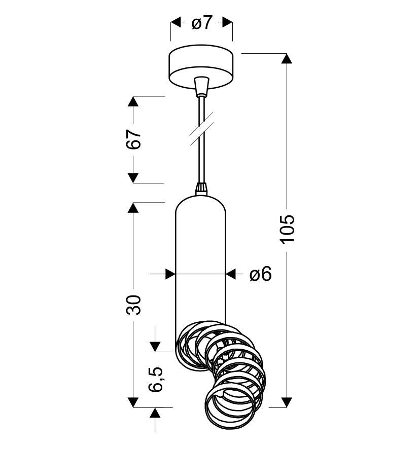 LAMPA WISZĄCA TUBA 1X50W GU10 6/30 BIAŁ - obrazek 4