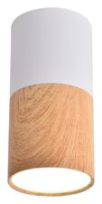 LAMPA SUFITOWA TUBA 1X50W GU10 DREWNIANY+BIAŁY ŚR. 5,8 CM