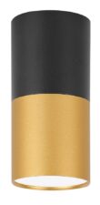 LAMPA SUFITOWA TUBA 1X15W GU10 5,8/12 CZARNO ZŁOTA