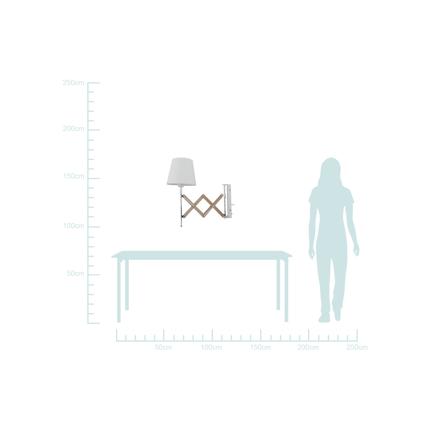 Lampa kinkiet Mito chrom 1X40W E27 abażur biały - obrazek 5