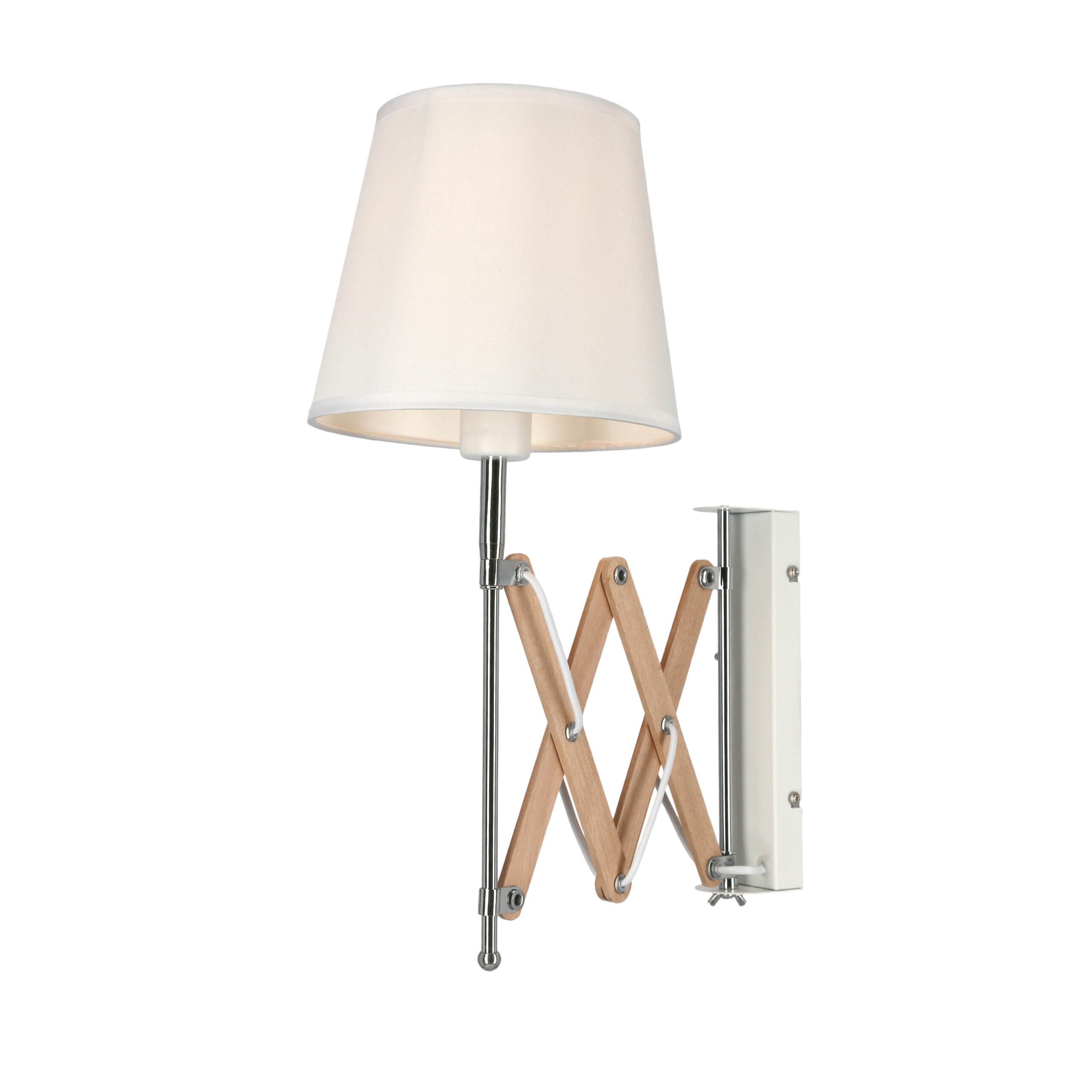 Lampa kinkiet Mito chrom 1X40W E27 abażur biały - obrazek 12