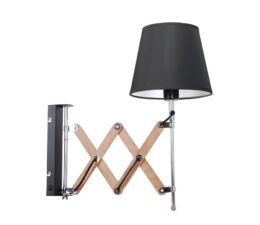 Lampa Kinkiet Mito chrom 1X40W E27 abażur czarny