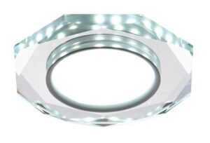 SSP-24 CH/TR+WH 8W LED 230V RING LED BIAŁY oczko sufitowe lampa sufitow OŚMIOKĄTNA SZKŁO TRANSPARENTNE