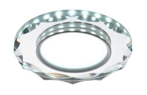 SSP-25 CH/TR+WH 8W LED 230V RING LED BIAŁY oczko sufitowe lampa sufitowa OKRĄGŁA SZLIF SZKŁO TRANSPARENTNE