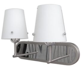 Kinkiet ścienny Tango 2x60W E27 nowoczesna lampa do salonu sypialni metal szkło biały chromowany klosz styl klasyczny
