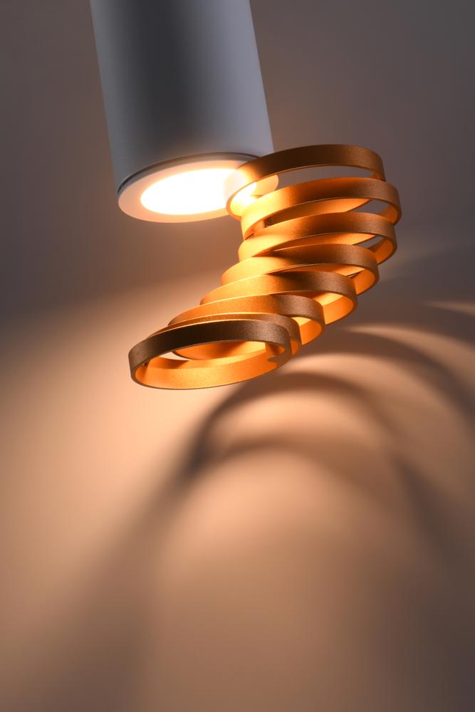 TUBA LAMPA SUFITOWA 1X15W GU10 6/20 ZŁOTY+BIAŁY - obrazek 4
