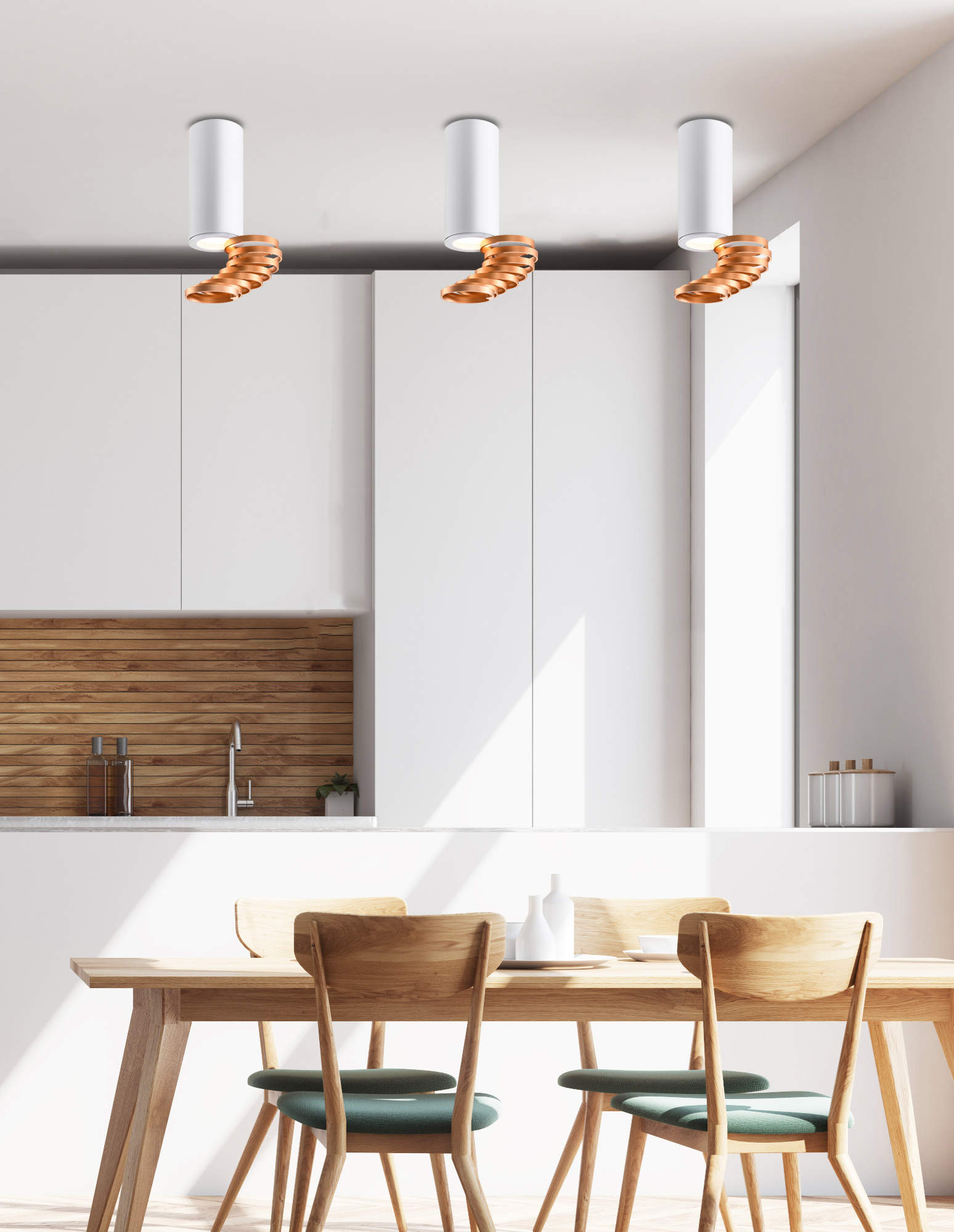 TUBA LAMPA SUFITOWA 1X15W GU10 6/20 ZŁOTY+BIAŁY - obrazek 5