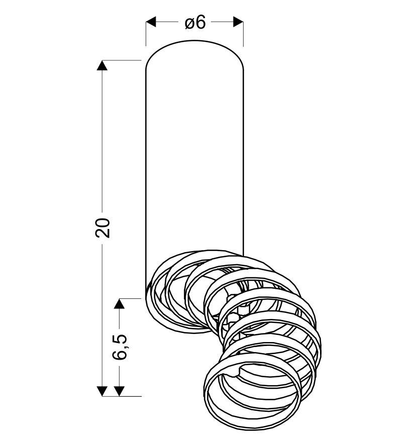 TUBA LAMPA SUFITOWA 1X15W GU10 6/20 ZŁOTY+BIAŁY - obrazek 6