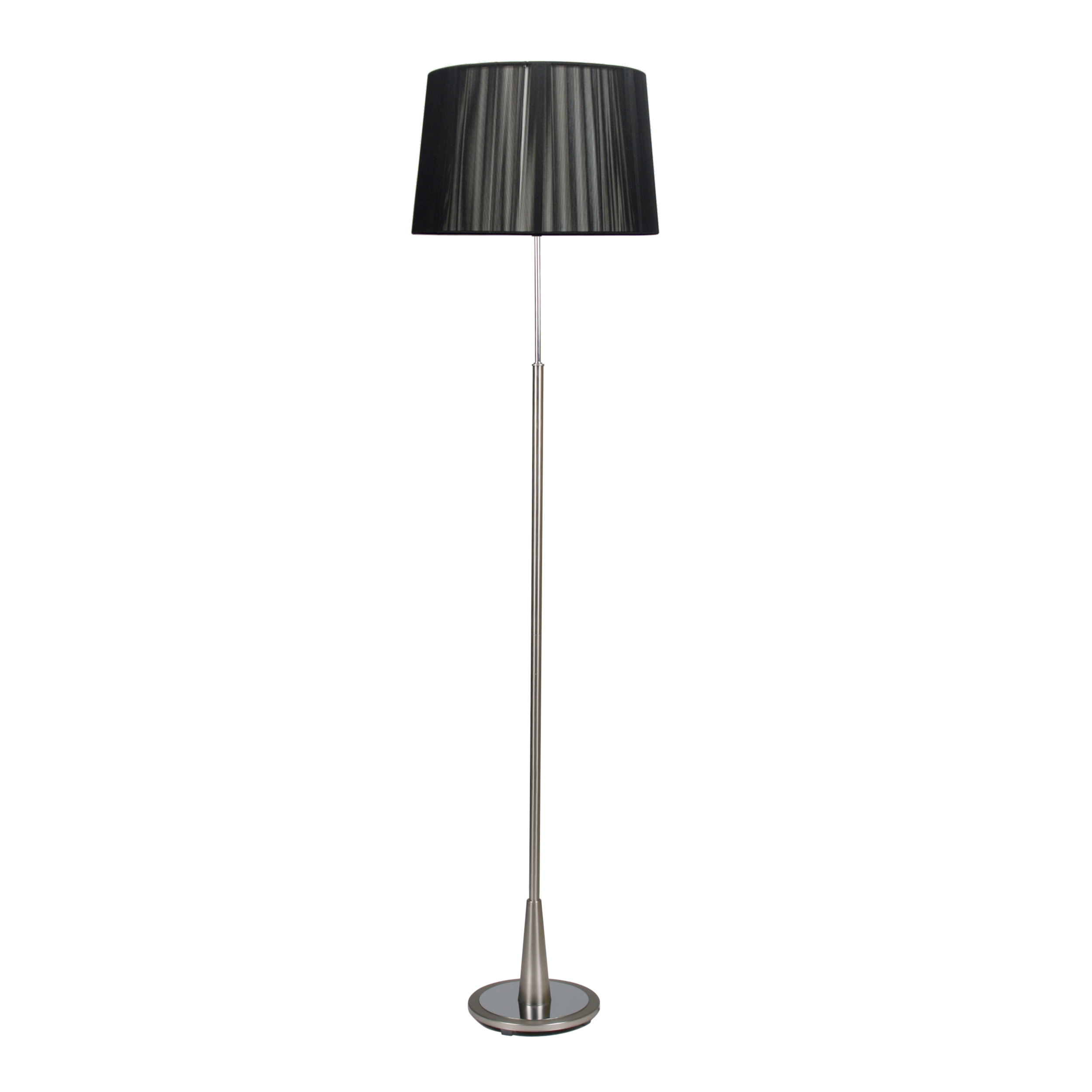 DERA LAMPA PODŁOGOWA SATYNA 1X60W E27 ABAŻUR CZARNY - obrazek 3