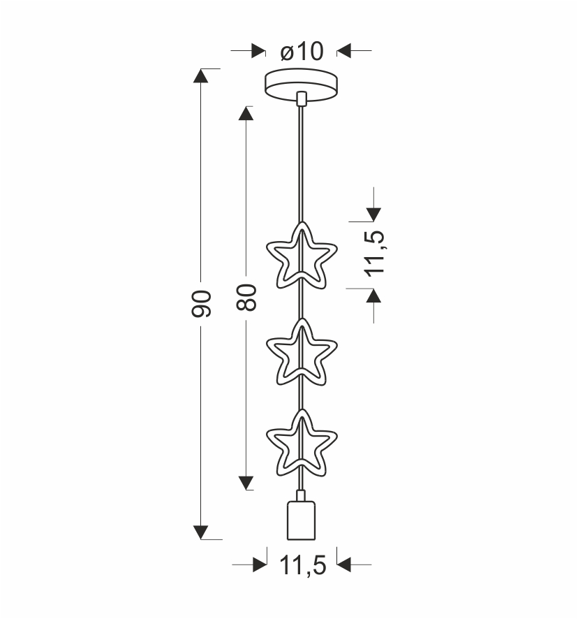 STARS LAMPA WISZĄCA 1X20W E27 IQ KIDS ZŁOTY+NIEBIESKI - obrazek 4