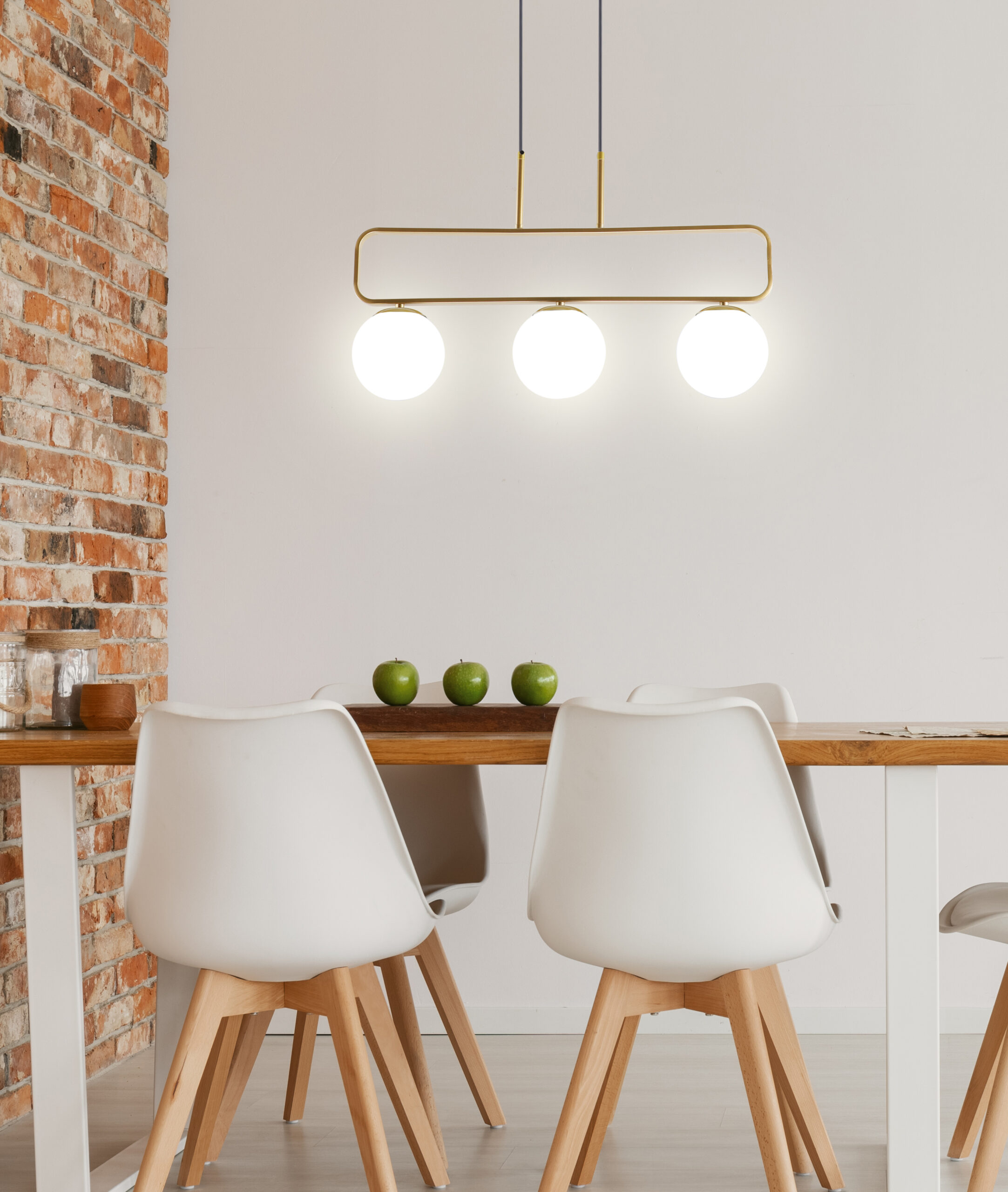 Jove lampa wisząca mosiądz 3x20w g9 klosz biały - obrazek 7