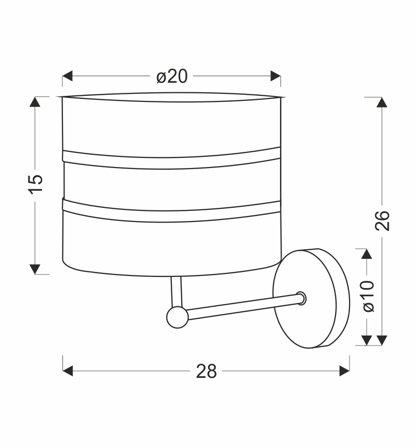 Andy lampa kinkiet czarny 1x40w e27 abażur szary+złoty - obrazek 3