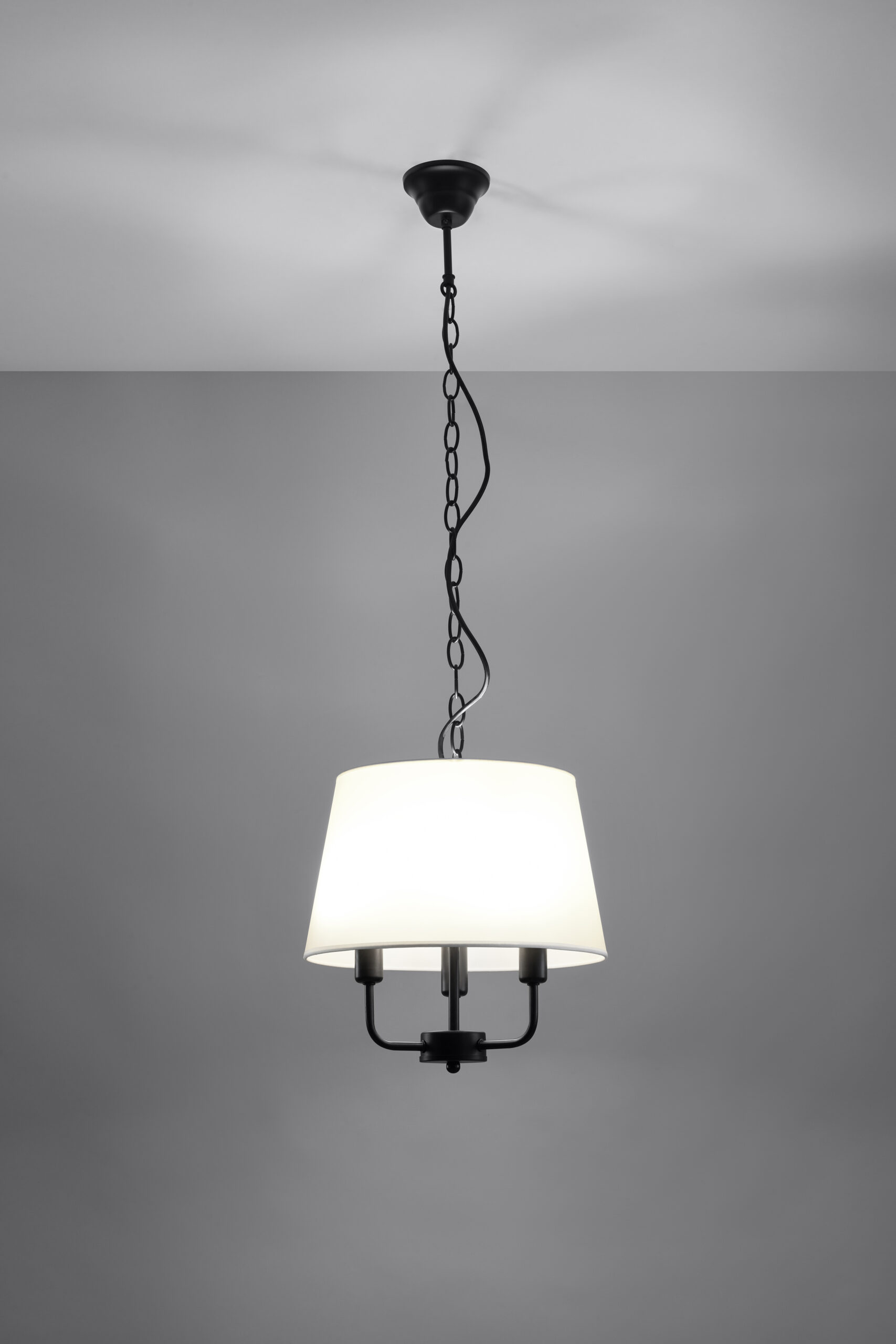 Pasteri lampa wisząca czarny matowy 3x40w e14 abażur beżowy - obrazek 4