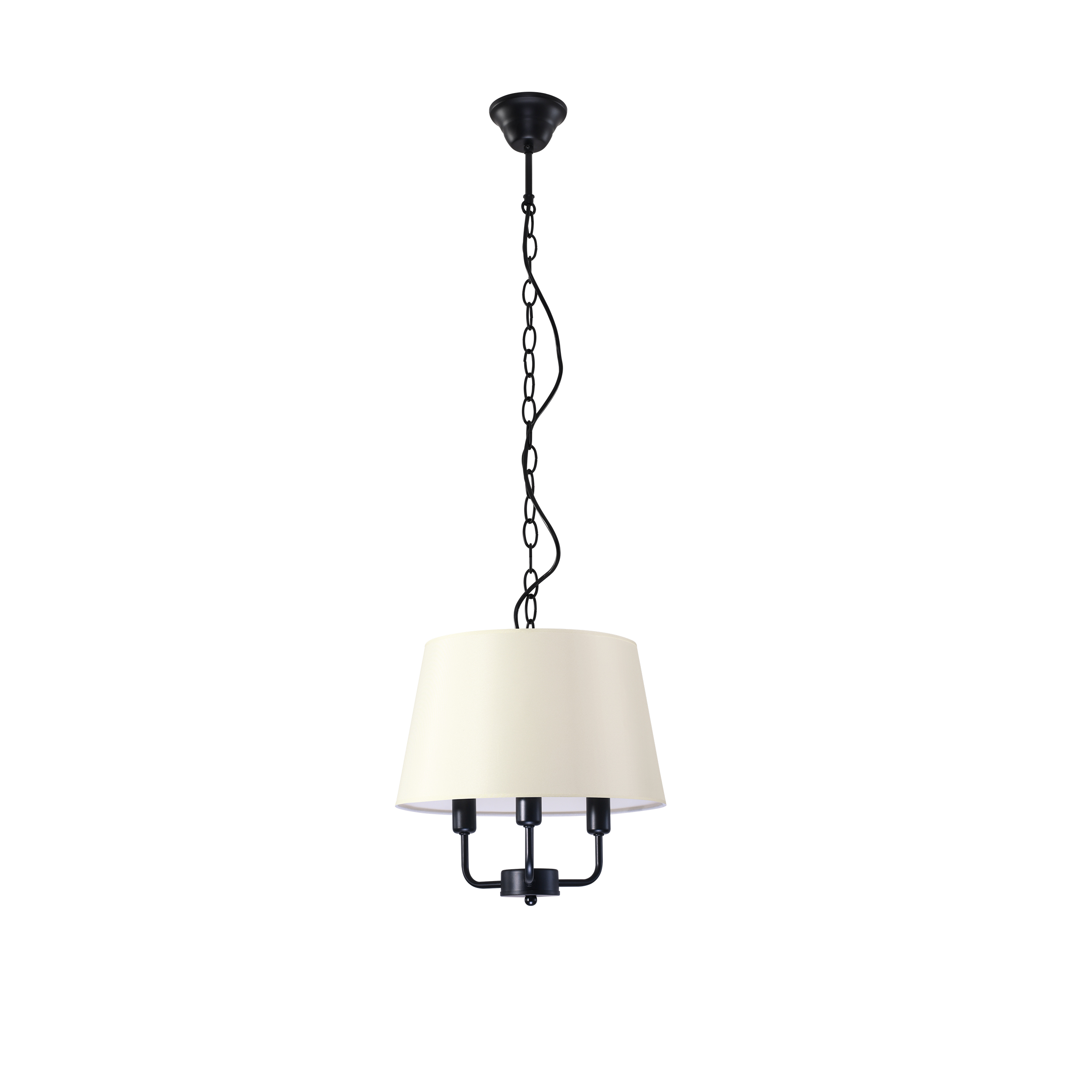 Pasteri lampa wisząca czarny matowy 3x40w e14 abażur beżowy - obrazek 6