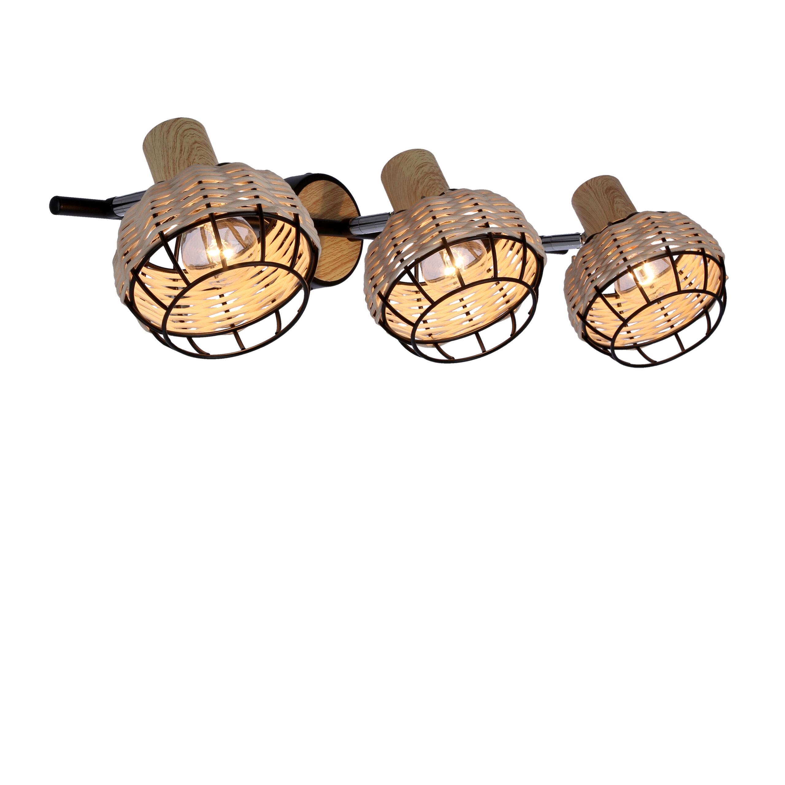 Tajga lampa sufitowa listwa czarny+drewniany 3x40w e14 klosz czarny+drewniany - obrazek 8