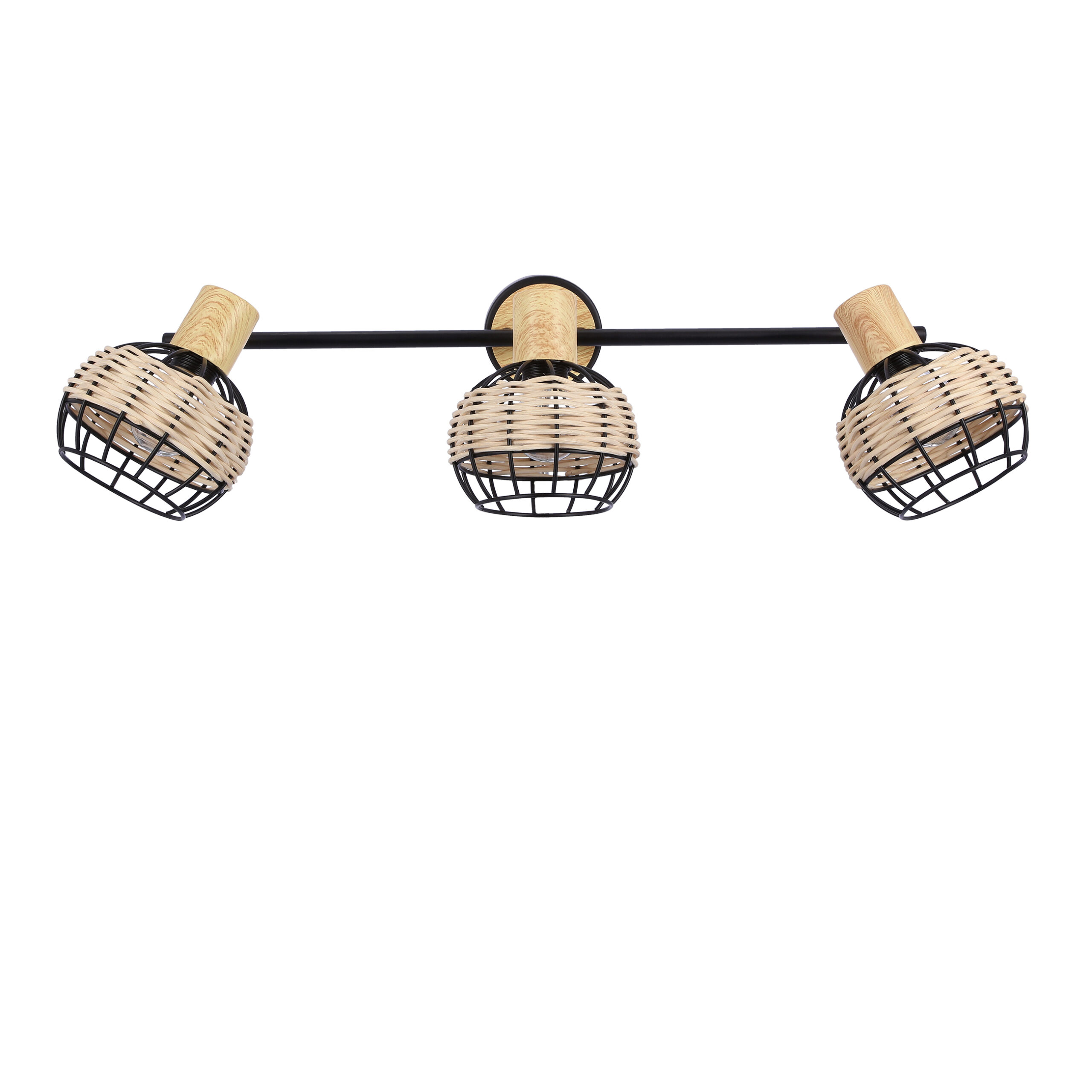 Tajga lampa sufitowa listwa czarny+drewniany 3x40w e14 klosz czarny+drewniany - obrazek 11