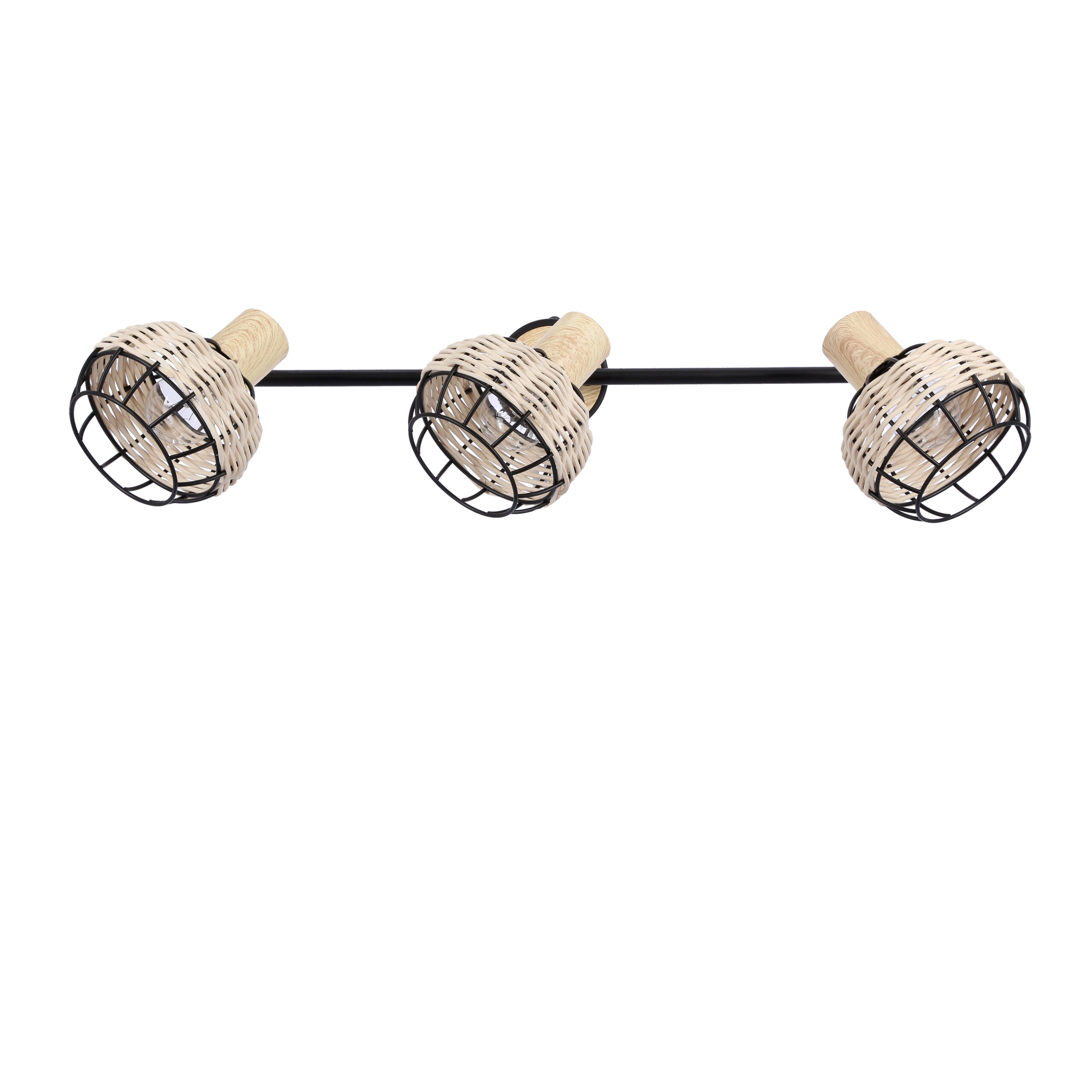 Tajga lampa sufitowa listwa czarny+drewniany 3x40w e14 klosz czarny+drewniany - obrazek 12