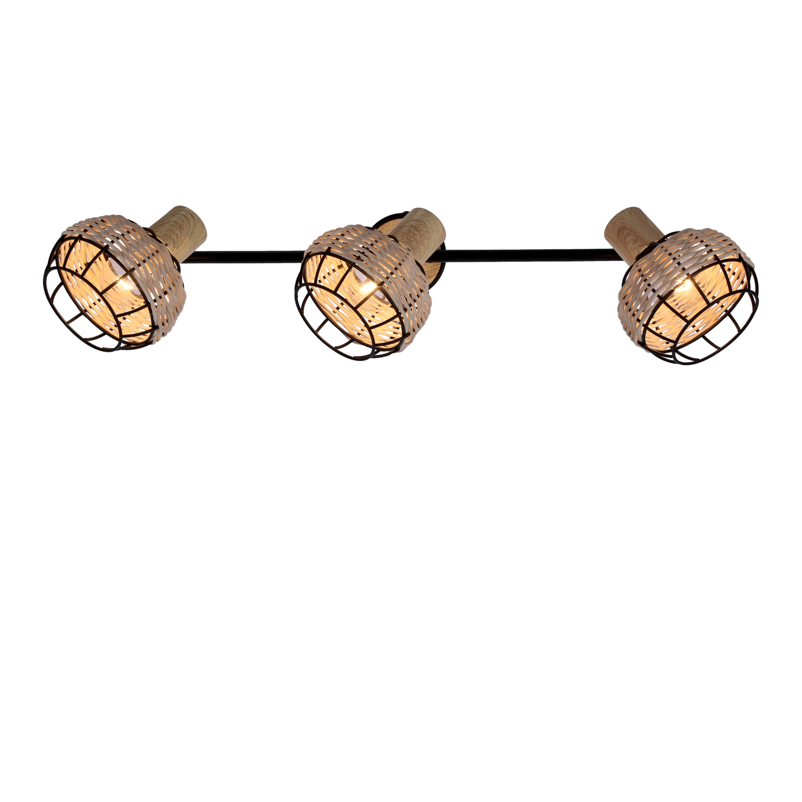 Tajga lampa sufitowa listwa czarny+drewniany 3x40w e14 klosz czarny+drewniany - obrazek 13