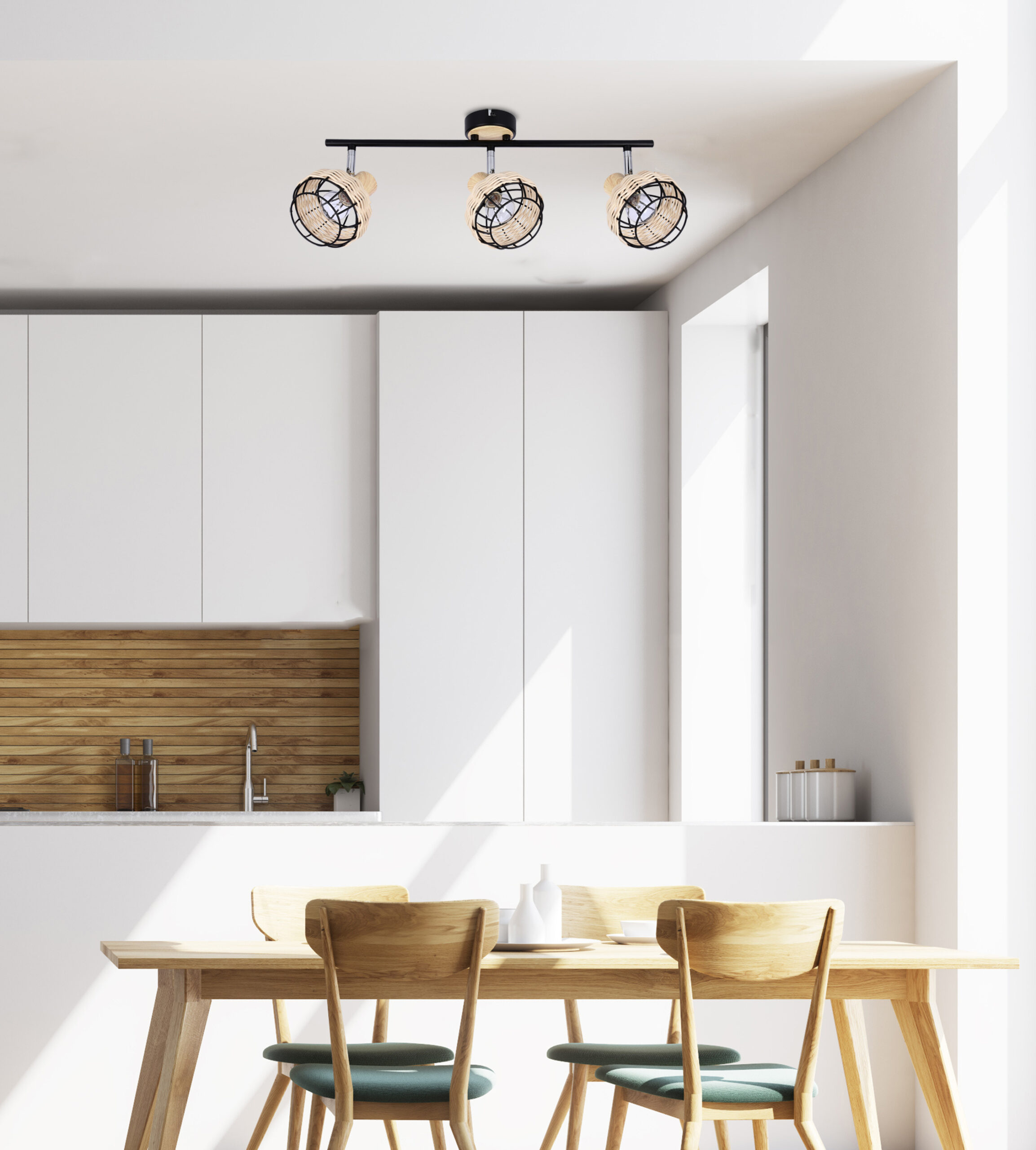 Tajga lampa sufitowa listwa czarny+drewniany 3x40w e14 klosz czarny+drewniany - obrazek 15