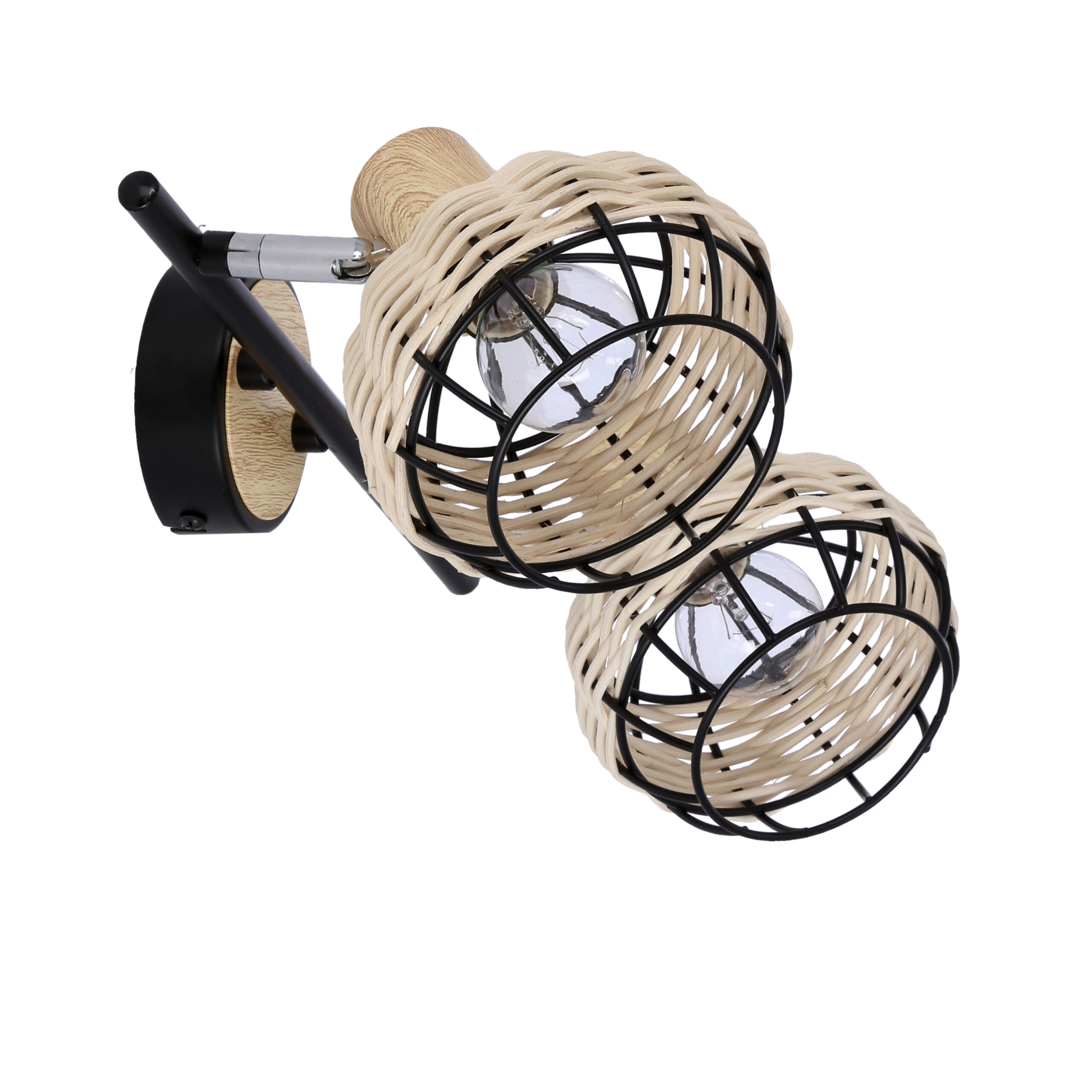 Tajga lampa sufitowa listwa czarny+drewniany 2x40w e14 klosz czarny+drewniany - obrazek 8
